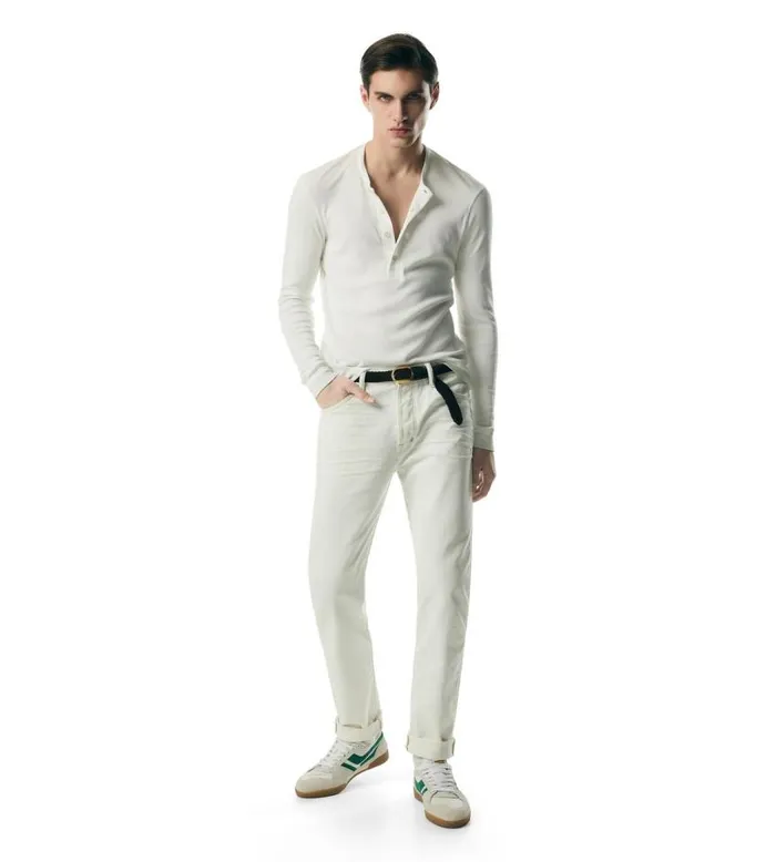 TOM FORD Sneakers Men SUEDE JACKSON SNEAKER Whitegreen Amber