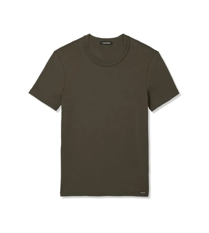 TOM FORD TShirts Men COTTON CREWNECK TSHIRT Military Green