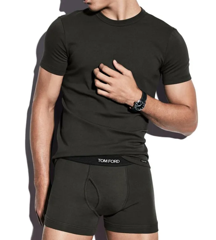 TOM FORD TShirts Men COTTON CREWNECK TSHIRT Military Green