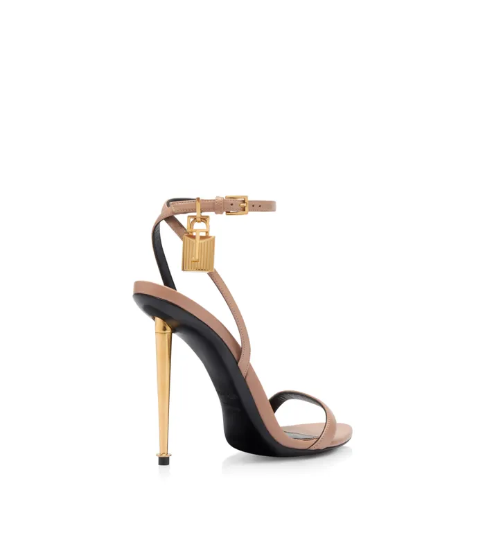 TOM FORD The Padlock Women SHINY LEATHER PADLOCK POINTY NAKED SANDAL Flesh TOM FORD The Padlock Women SHINY LEATHER PADLOCK POINTY NAKED SANDAL Flesh