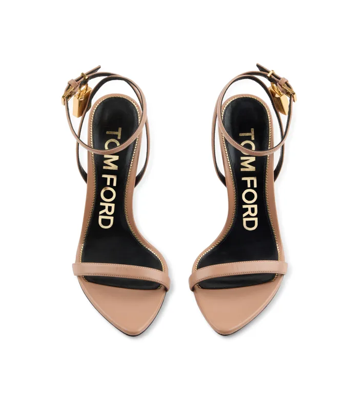 TOM FORD The Padlock Women SHINY LEATHER PADLOCK POINTY NAKED SANDAL Flesh TOM FORD The Padlock Women SHINY LEATHER PADLOCK POINTY NAKED SANDAL Flesh