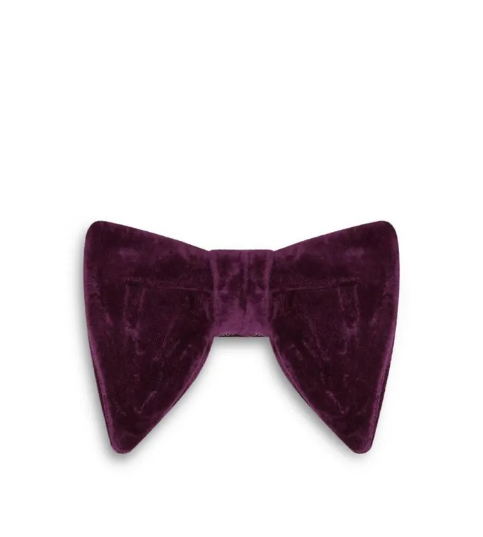 TOM FORD Ties and Bow Ties Men SILK VISCOSE VELVET BOW TIE Magenta Peony