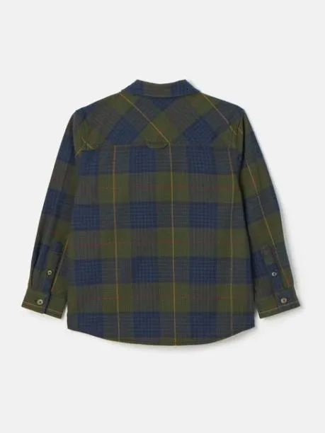 Tops and TShirts Boys Joules Green Checked Shirt