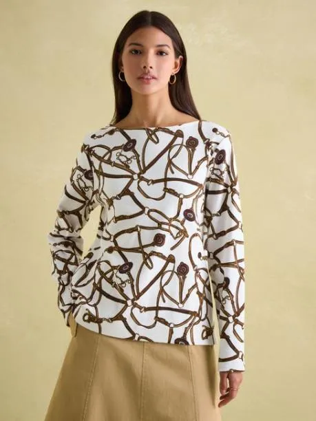 Tops and TShirts Women Joules Cream Bridle Boat Neck Breton Top