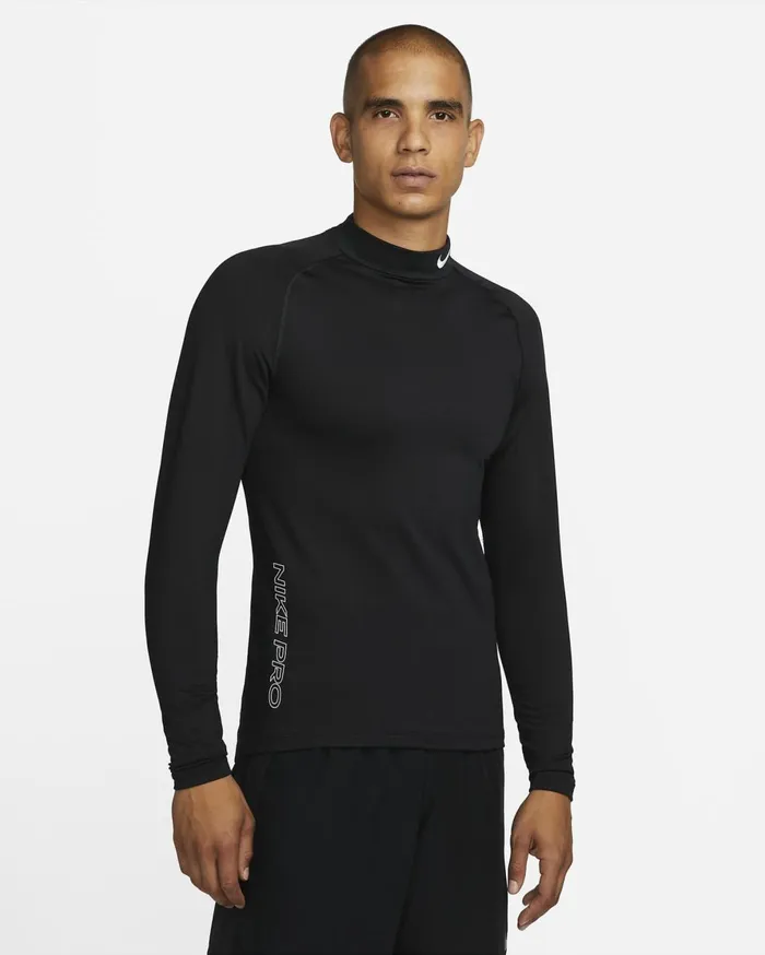 Tops And TShirts Men Nike Pro Warm Blackwhite