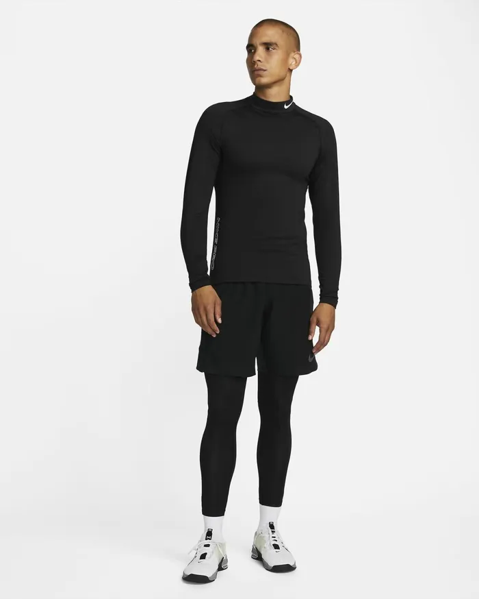 Tops And TShirts Men Nike Pro Warm Blackwhite