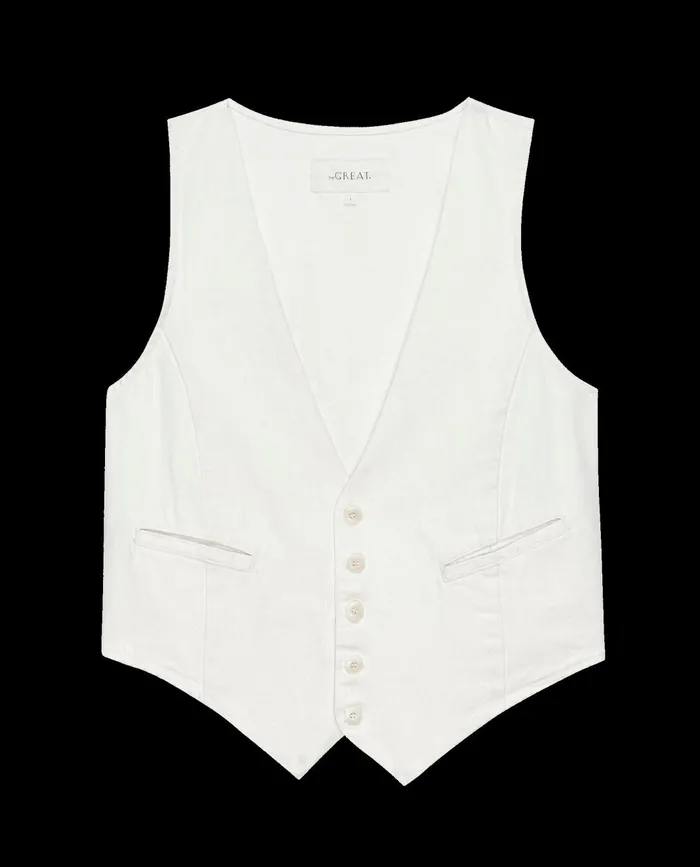 Tops Women The Great The Suit Vest Natural Hemp