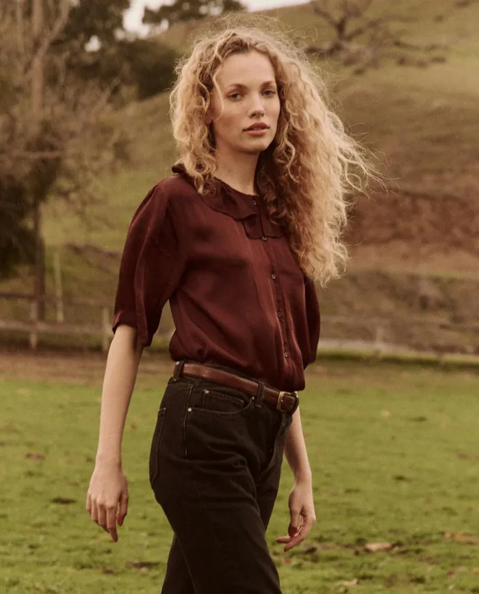 Tops Women The Great The Trove Top Cinnabar Tops Women The Great The Trove Top Cinnabar