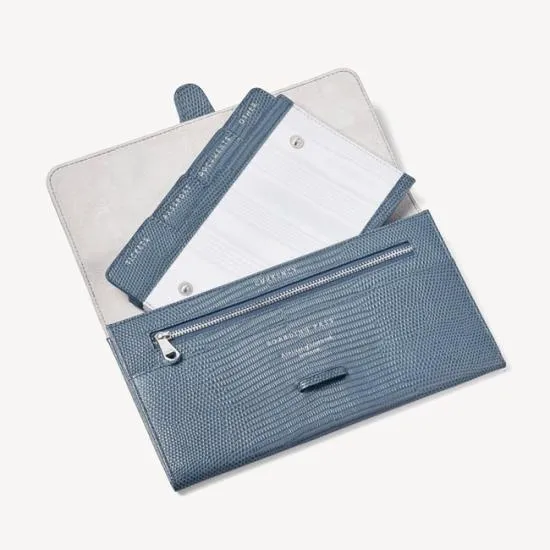 Travel Collection With Removable Inserts Heritage Blue Lizard WomenMen Aspinal Of London Travel Collections