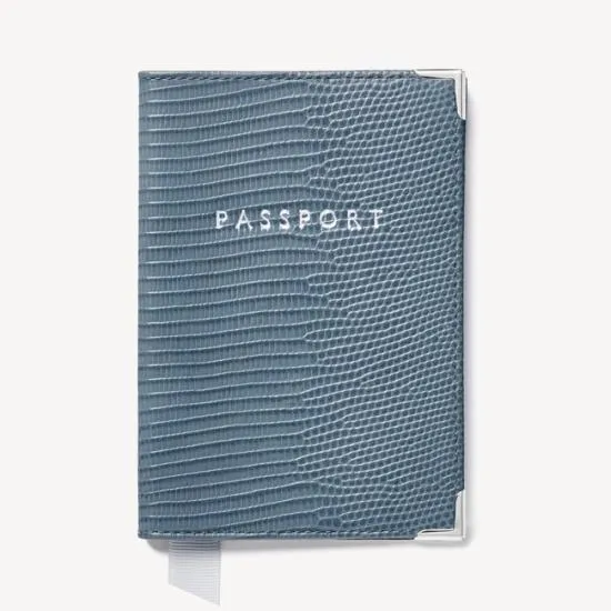 Travel Collection With Removable Inserts Heritage Blue Lizard WomenMen Aspinal Of London Travel Collections