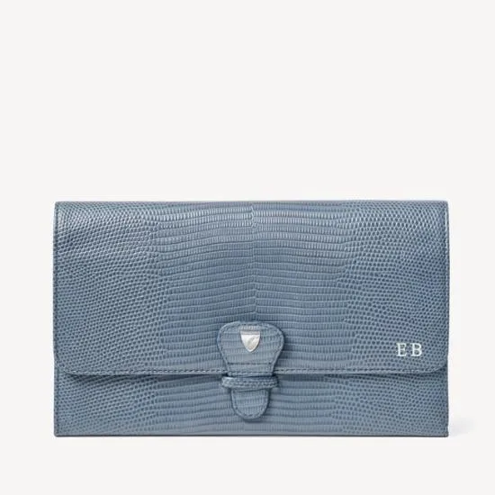 Travel Collection With Removable Inserts Heritage Blue Lizard WomenMen Aspinal Of London Travel Collections