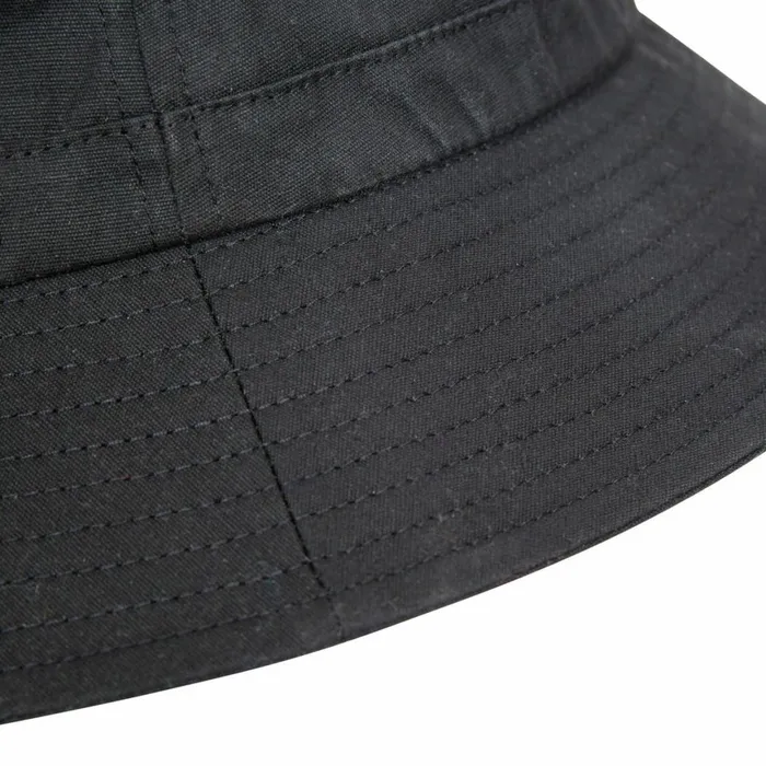 Trespass Adults Bucket Hat Black Inner Check Detail Waxy Black MenWomen Trespass Hats