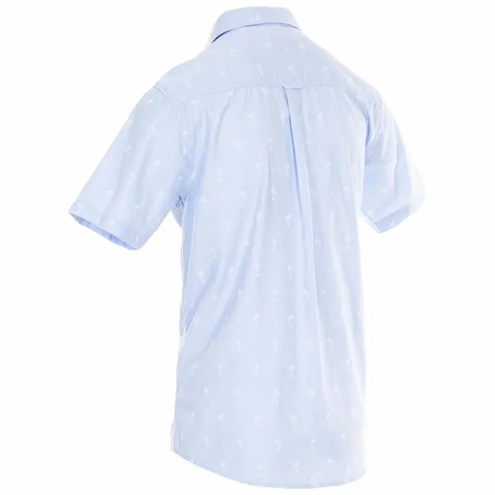 Trespass Shirt Short Sleeved Slapton Palm Tree Pale Blue Men Trespass Shirts