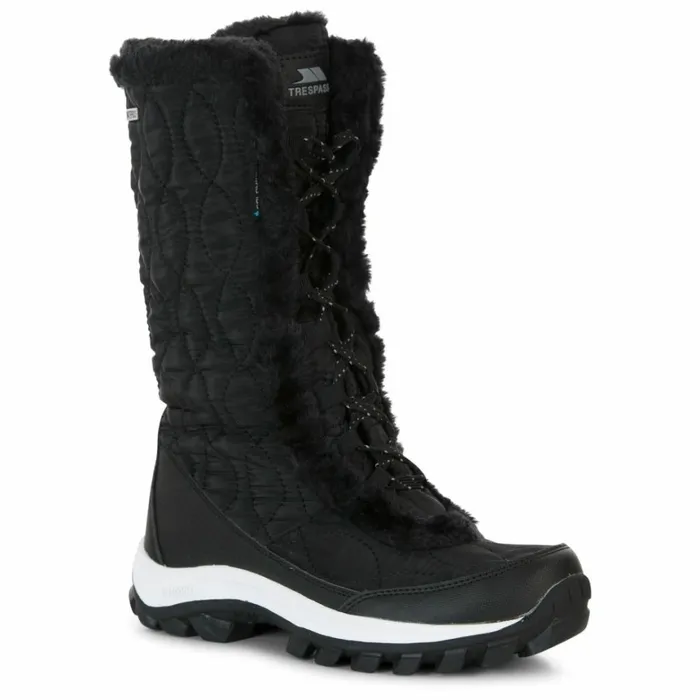 Trespass Snow Boots Waterproof Fleece Lined Coretta II Black Women Trespass Snow Boots