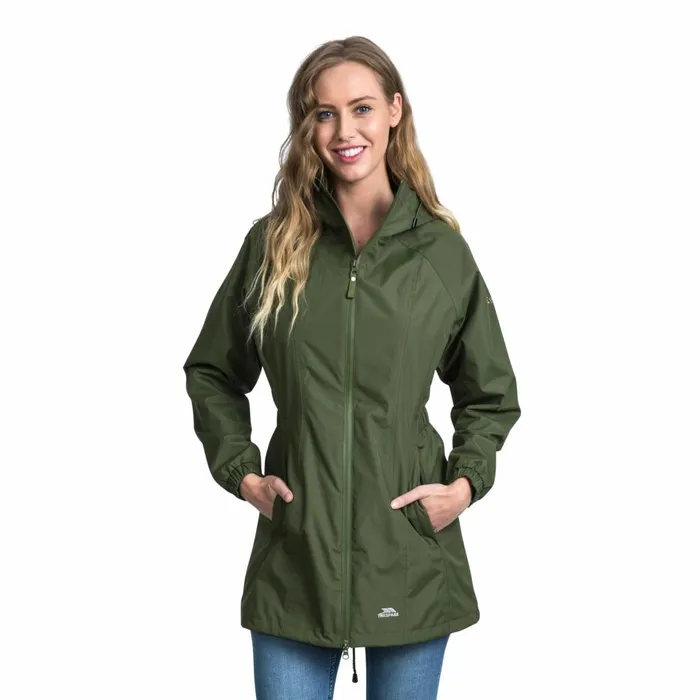 Trespass Waterproof Jacket Long Length Daytrip Moss Women Trespass Parka Coats