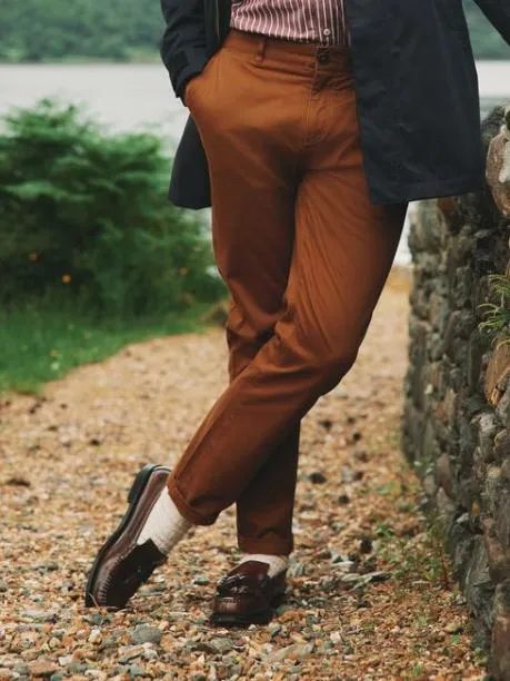 Trousers and Jeans Men Joules Brown Slim Fit Chinos