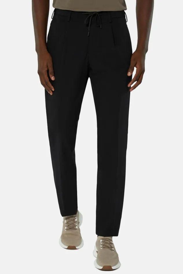 Trousers Men Boggi Milano BTech Stretch Nylon Trousers Black Trousers Men Boggi Milano BTech Stretch Nylon Trousers Black