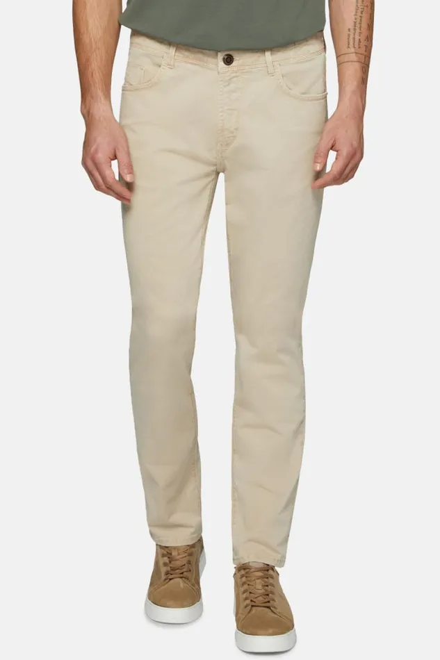 Trousers Men Boggi Milano Stretch Cotton Jeans Beige Trousers Men Boggi Milano Stretch Cotton Jeans Beige