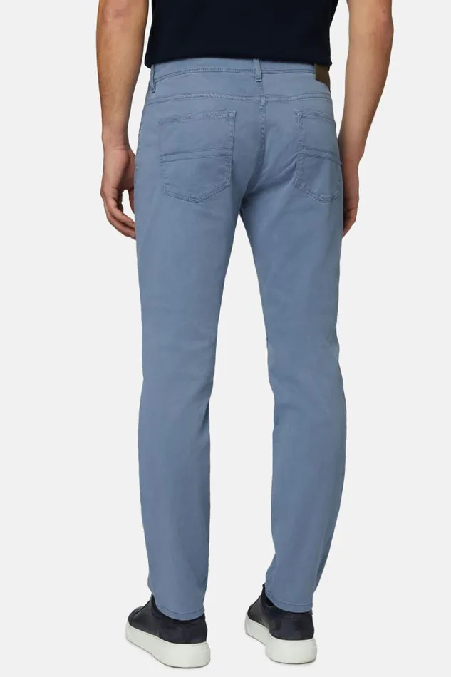 Trousers Men Boggi Milano Stretch CottonTencel Jeans Airblue Trousers Men Boggi Milano Stretch CottonTencel Jeans Airblue