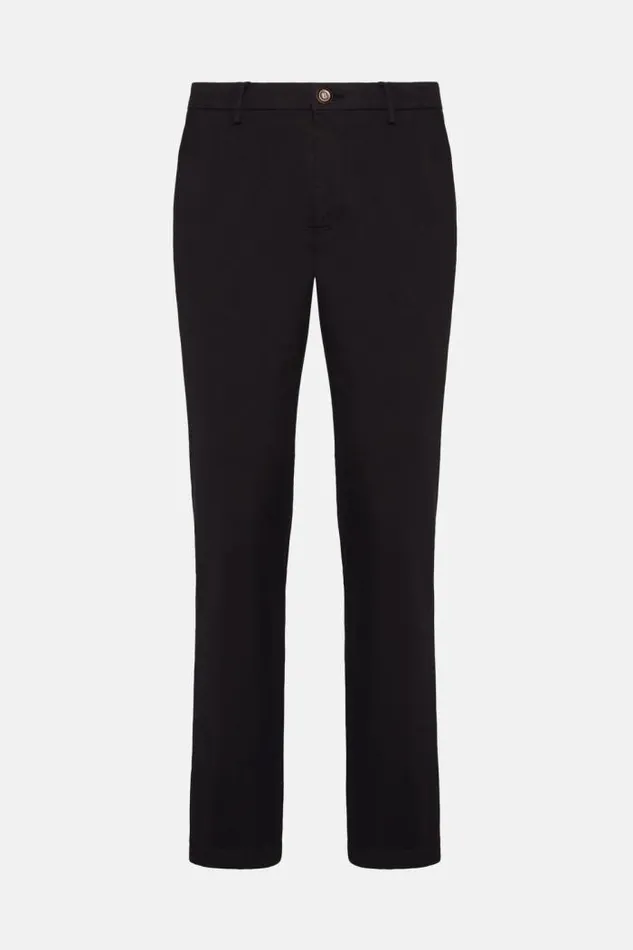 Trousers Men Boggi Milano Stretch CottonTencel Trousers Navy Blue
