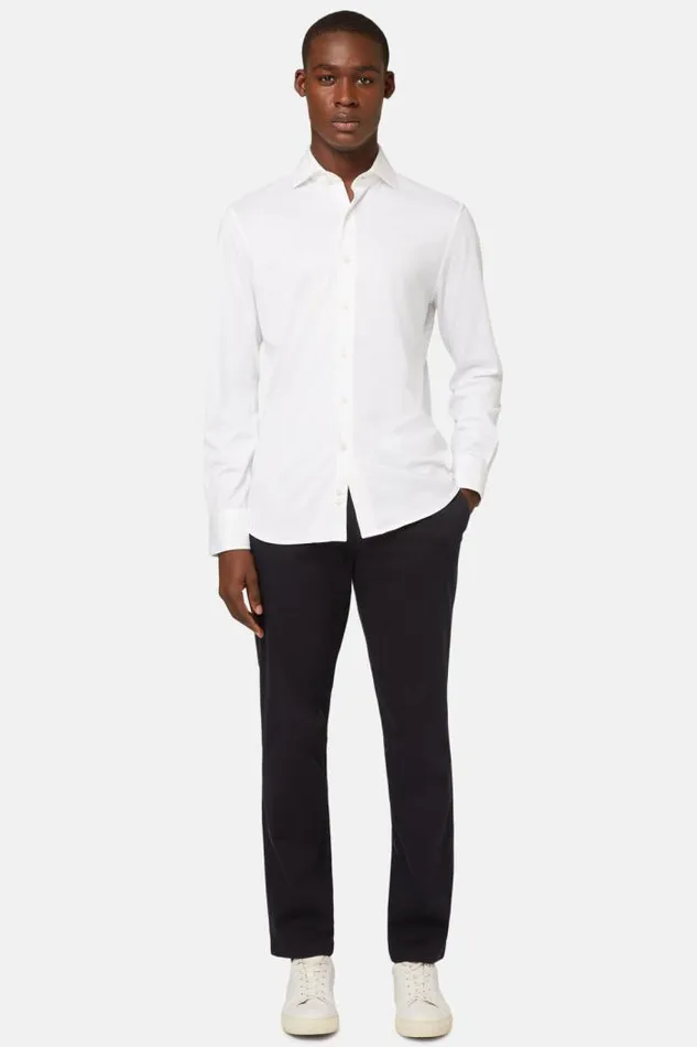 Trousers Men Boggi Milano Stretch CottonTencel Trousers Navy Blue Trousers Men Boggi Milano Stretch CottonTencel Trousers Navy Blue