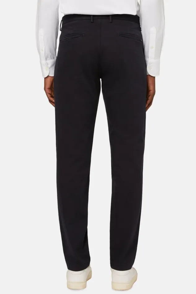 Trousers Men Boggi Milano Stretch CottonTencel Trousers Navy Blue Trousers Men Boggi Milano Stretch CottonTencel Trousers Navy Blue