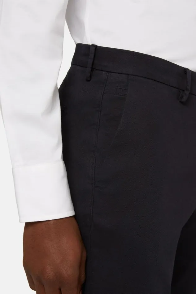 Trousers Men Boggi Milano Stretch CottonTencel Trousers Navy Blue Trousers Men Boggi Milano Stretch CottonTencel Trousers Navy Blue