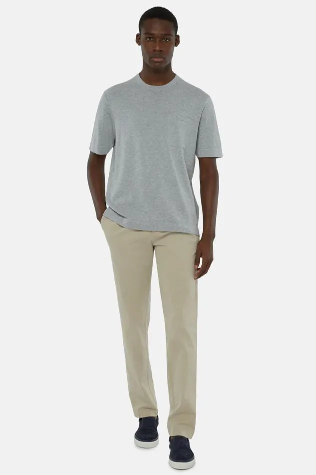 Trousers Men Boggi Milano Stretch Cotton Trousers With Front Pleats Beige Trousers Men Boggi Milano Stretch Cotton Trousers With Front Pleats Beige