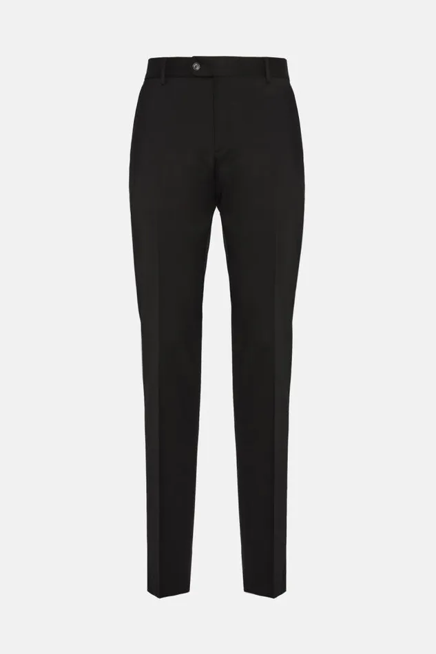 Trousers Men Boggi Milano Trousers In Stretch Knitted Wool Black
