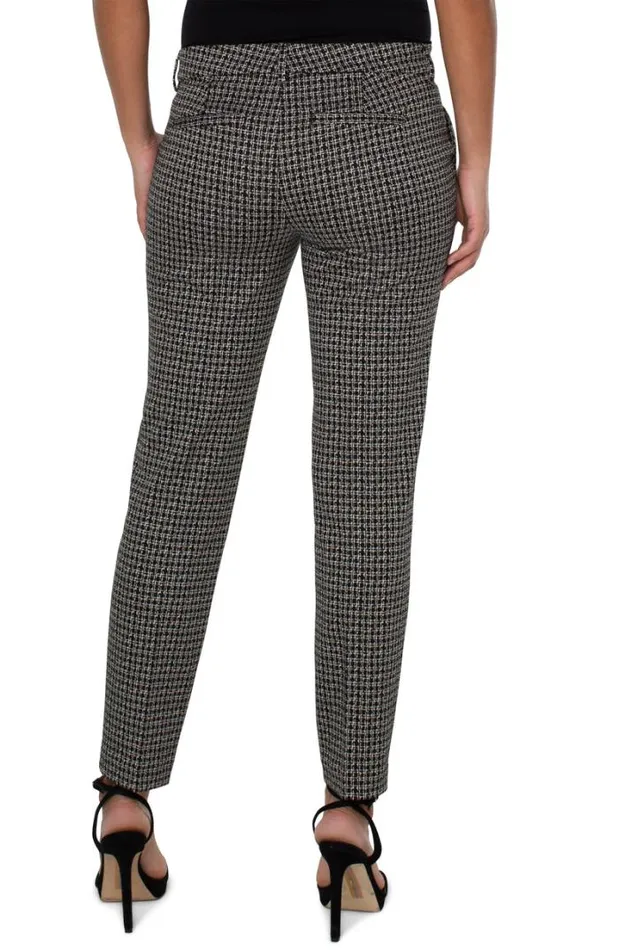 TROUSERS Women Liverpool Los Angeles KELSEY KNIT TROUSER Black Tan Lattice Plaid