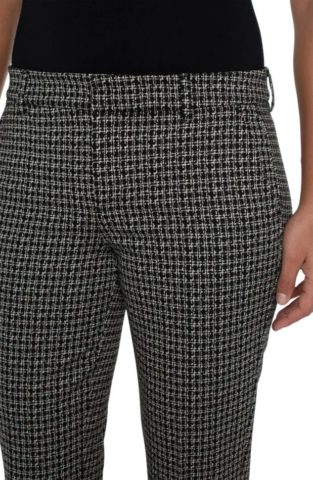 TROUSERS Women Liverpool Los Angeles KELSEY KNIT TROUSER Black Tan Lattice Plaid