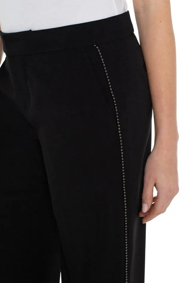 TROUSERS Women Liverpool Los Angeles WIDE LEG ANKLE TROUSER WITH CHAIN TRIM Black