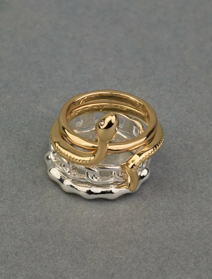 Two Tone Snake Ring Stack Two Tone Women Lucky Brand Jewelry