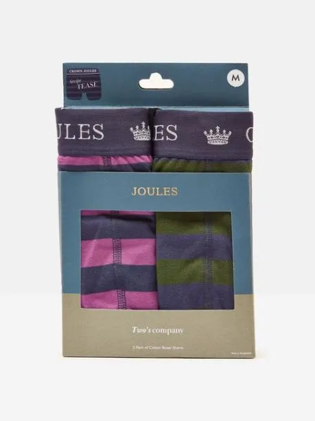 Underwear Men Joules GreenPurple Pack Of Two Cotton Boxers