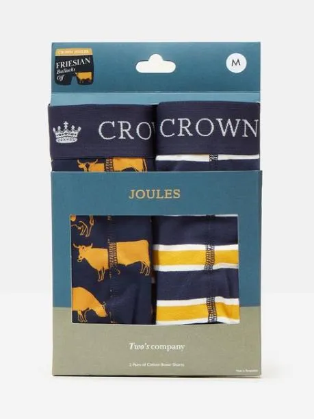 Underwear Men Joules NavyYellow Pack Of Two Cotton Boxers