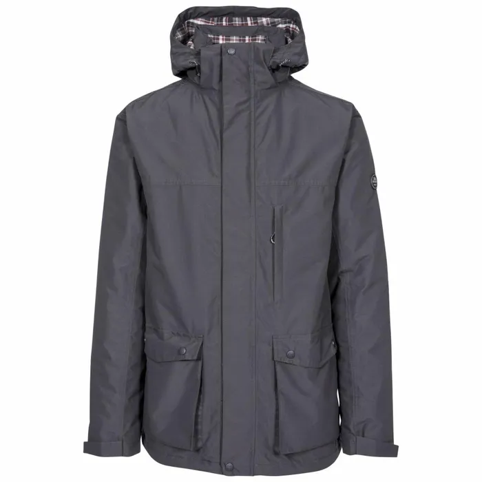 Vauxelly Padded Waterproof Jacket Dark Grey Men Trespass Padded Jackets