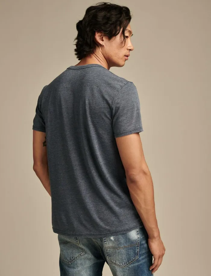 Venice Burnout Crew Neck Tee American Navy Men Lucky Brand Shirts and Tops