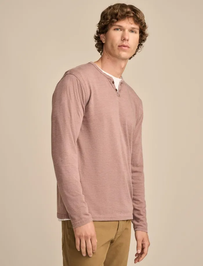 Venice Burnout Long Sleeve Deep Taupe Men Lucky Brand Shirts and Tops
