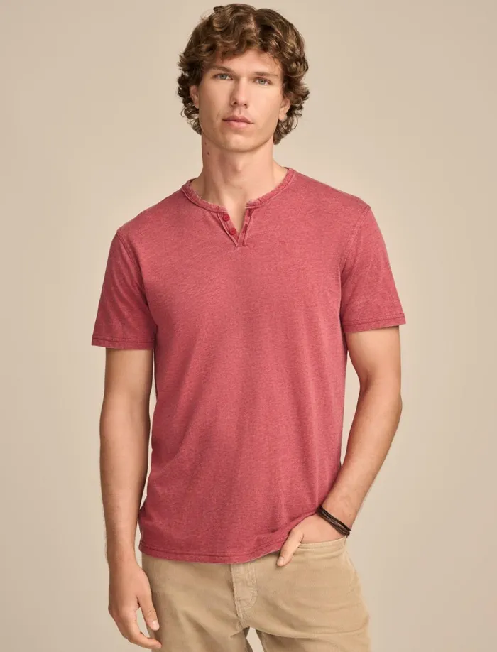 Venice Burnout Notch Neck Tee Rio Red Men Lucky Brand Shirts and Tops