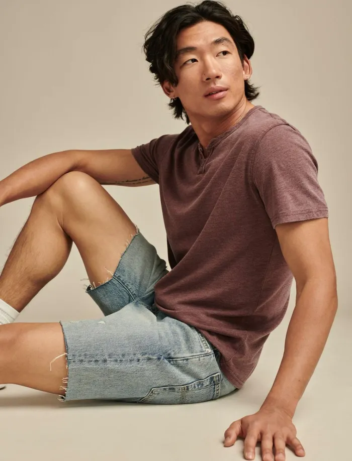 Venice Burnout Notch Neck Tee Rio Red Men Lucky Brand Shirts and Tops