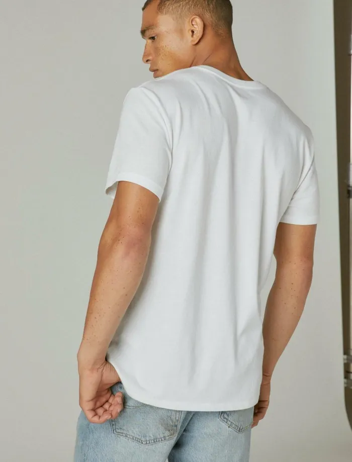 Venice Burnout VeeNeck Tee Bright White Men Lucky Brand Shirts and Tops