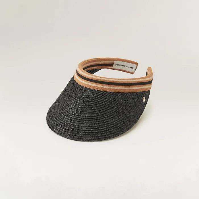 Visors Hats Helen Kaminski Bianca Charcoal Black Stripe