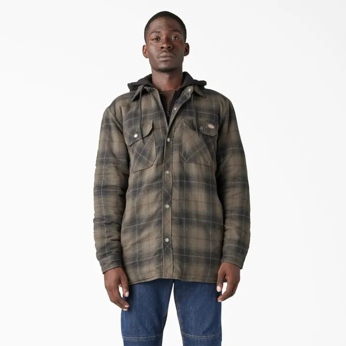 Water Repellent Flannel Hooded Shirt Jacket MossChocolate Ombre Plaid Mosschocolate Ombre Plaid b2k Men Dickies Outerwear Water Repellent Flannel Hooded Shirt Jacket MossChocolate Ombre Plaid Mosschocolate Ombre Plaid b2k Men Dickies Outerwear