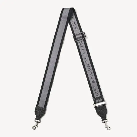 Webbing Bag Strap Black Pebble With Aspinal Signature Jacquard Men Aspinal Of London Messenger Bags