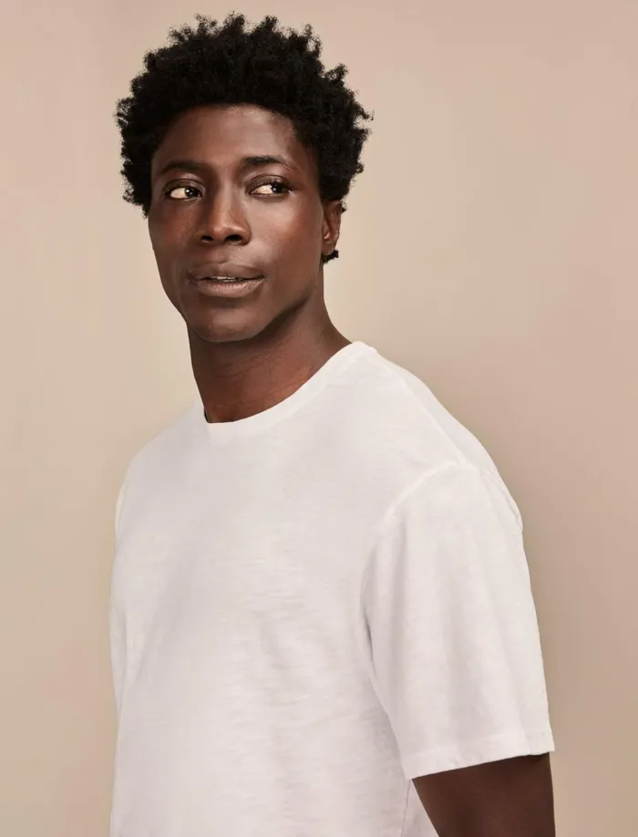 Weekend Jersey Relaxed Crew Bright White Men Lucky Brand Shirts and Tops
