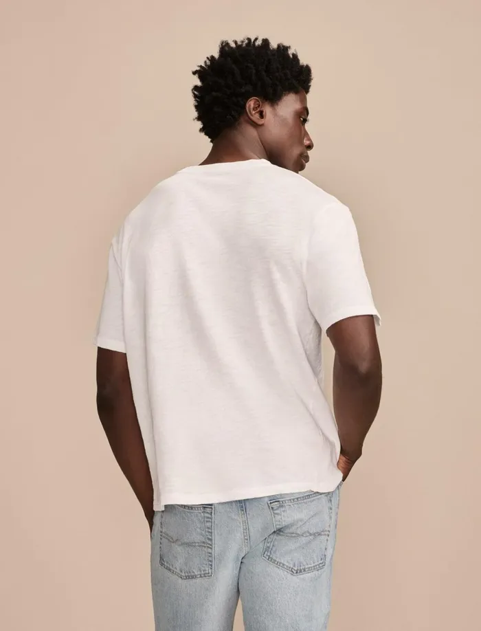 Weekend Jersey Relaxed Crew Bright White Men Lucky Brand Shirts and Tops