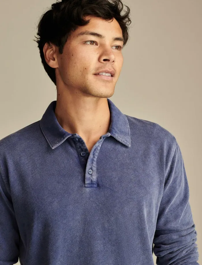 Weekend Slub Polo Beacon Blue Men Lucky Brand Shirts and Tops
