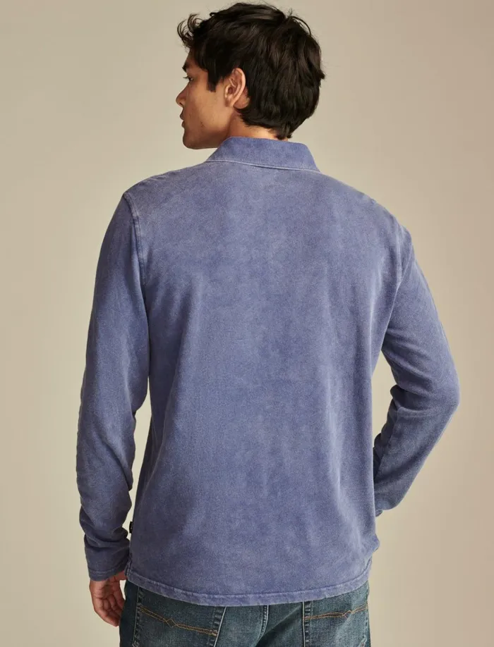 Weekend Slub Polo Beacon Blue Men Lucky Brand Shirts and Tops