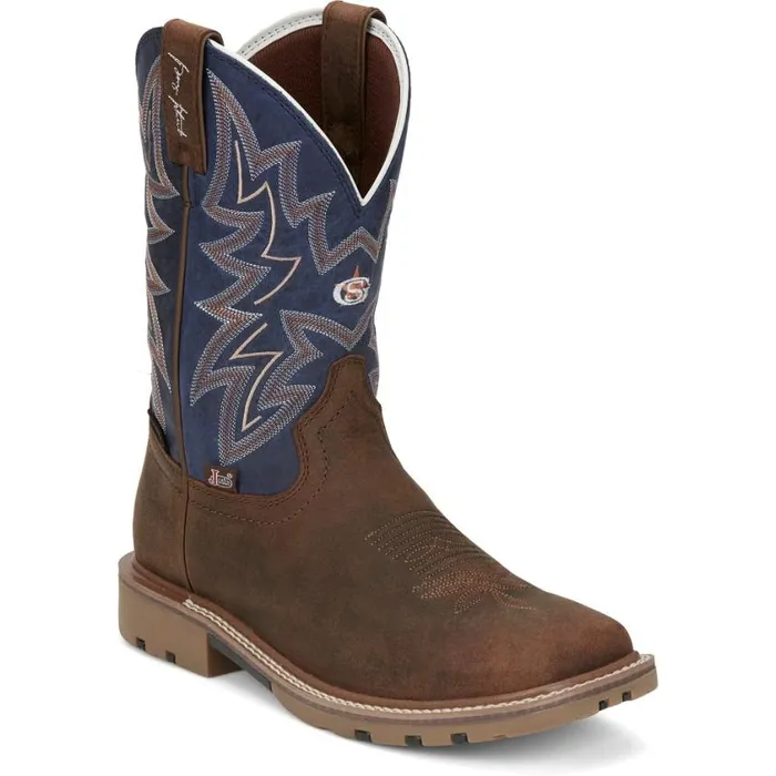 Western Men Justin Boots Dusty 11034 Western Work Boot Cedar Brown 040brown041