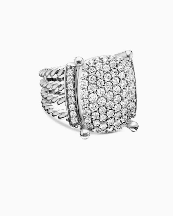 Wheaton Ring In Sterling Silver With Diamonds 167mm Women David Yurman Statement Wheaton Ring In Sterling Silver With Diamonds 167mm Women David Yurman Statement